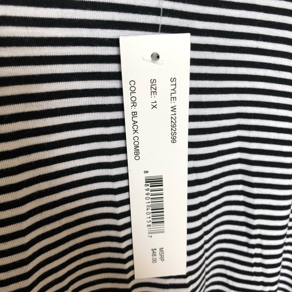 Isela Black and White Stripped Pom Pom Top - Picture 6 of 8